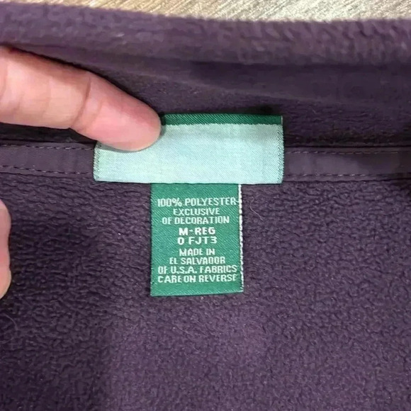 L.L. Bean Women's Full Zip Fleece Jacket Purple/Plum size Medium-Reg Polartec - Picture 4 of 14